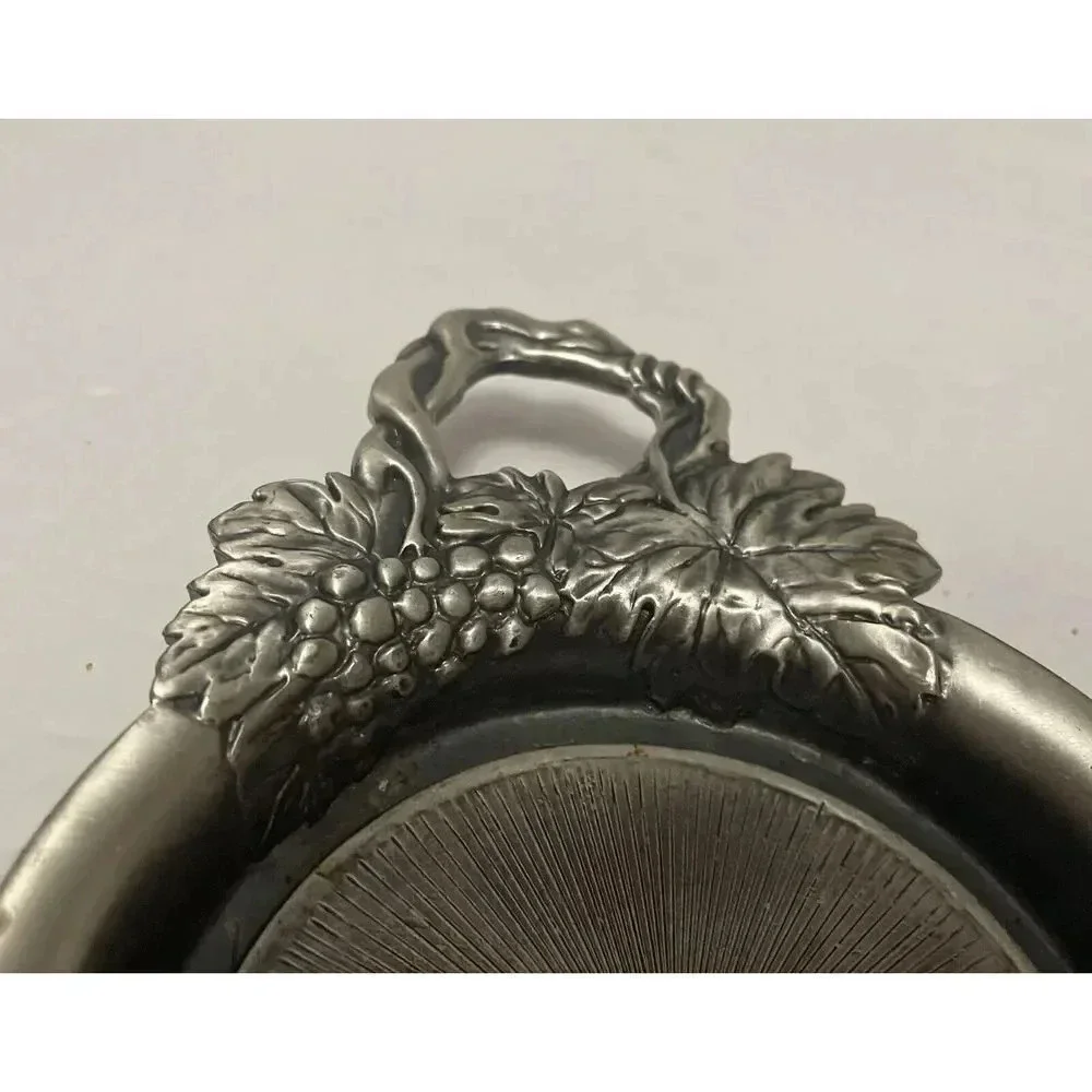 Pewter Wine Coaster & Cork‎ Holder 5 1/2” Wide x 6 1/8” Length x  1”High